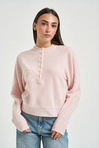 Maglia donna girocollo con bottoni rosa 3M1837 ROSA KONTATTO 