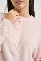 Maglia donna girocollo con bottoni rosa 3M1837 ROSA KONTATTO 