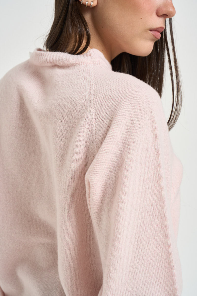 Maglia donna girocollo con bottoni rosa 3M1837 ROSA KONTATTO 