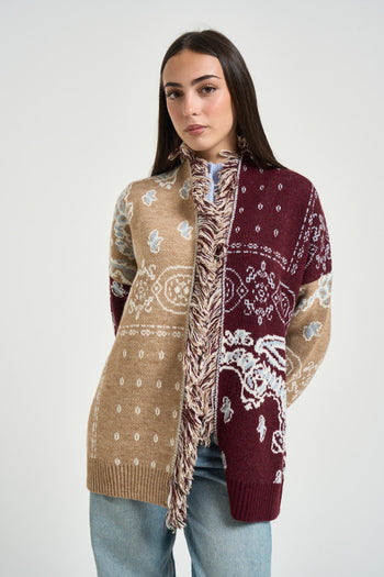 Cardigan donna con frange multicolor - 3