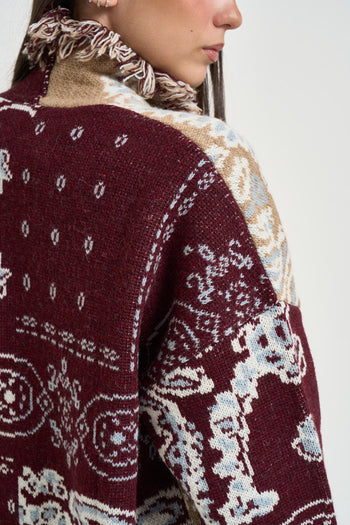 Cardigan donna con frange multicolor - 5