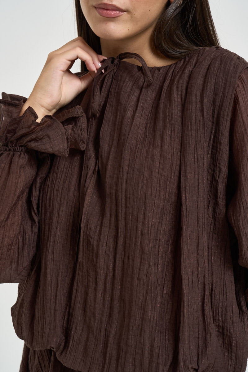 Abito donna corto con fondo svasato moro ADF704C CIOCCOLATO KONTATTO 