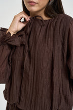 Abito donna corto con fondo svasato moro ADF704C CIOCCOLATO KONTATTO 