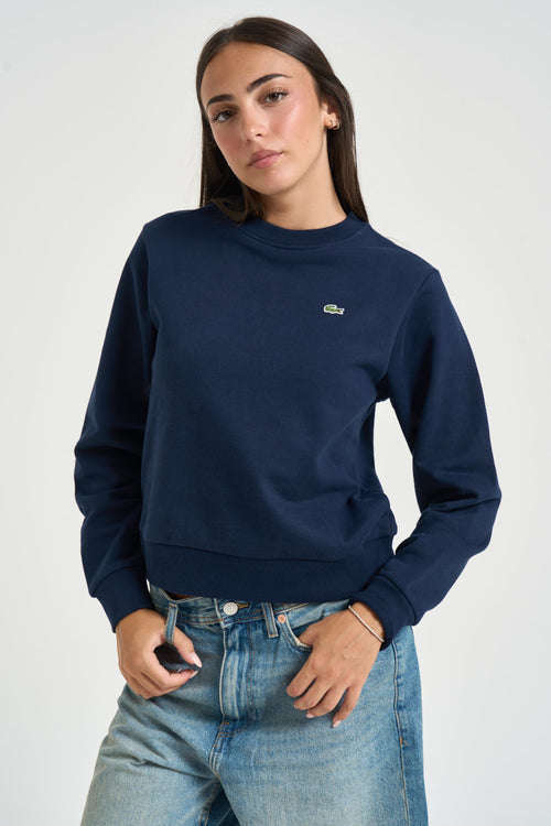 Felpa donna cropped blu - 2
