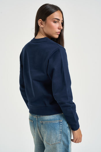 Felpa donna cropped blu - 4