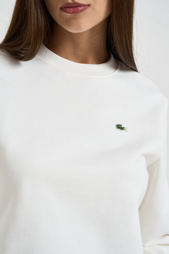 Felpa donna cropped bianca - 3