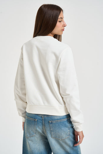 Felpa donna cropped bianca - 4