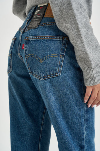 Jeans donna 501 90s in denim blu - 4