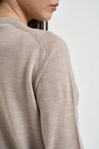 Cardigan donna in lana tortora CF6059 MA82O02158 LIU JO 