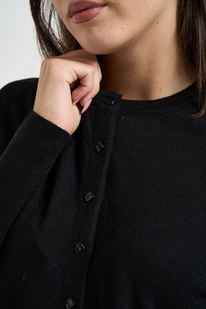 Cardigan donna in lana nero CF6059 MA82O22222 LIU JO 