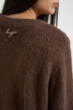 Maglia donna scollo a V marrone CF6106 MA71SX0807 LIU JO 