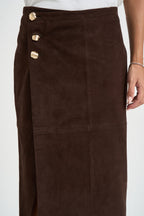 Gonna donna in suede marrone CF6121 P0382X0800 LIU JO 
