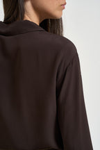Camicia donna con bottoni gioiello marrone CF6207 T2578X0807 LIU JO 