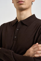 Polo uomo in maglia marrone QF6136 MA27P91106 LIU JO 