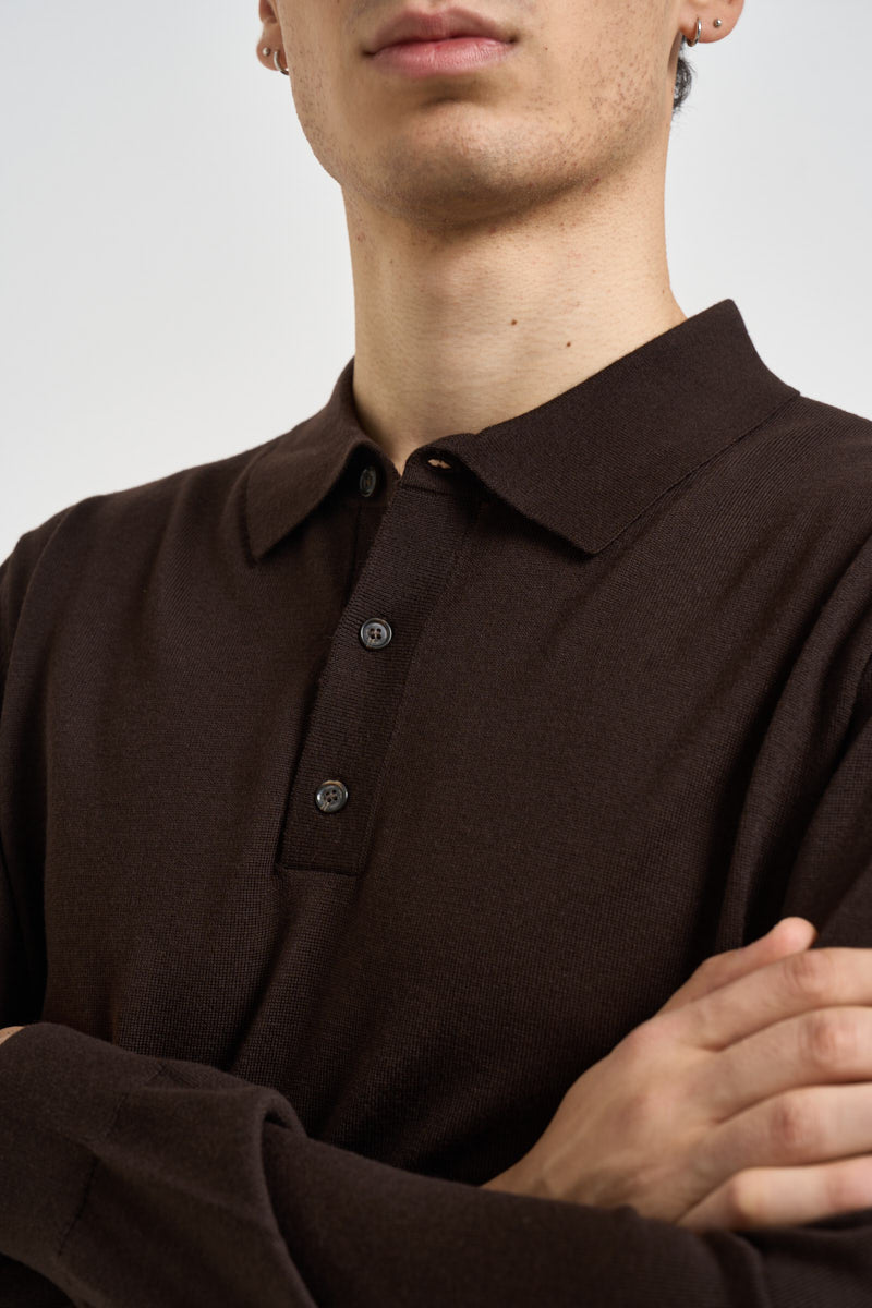 Polo uomo in maglia marrone QF6136 MA27P91106 LIU JO 