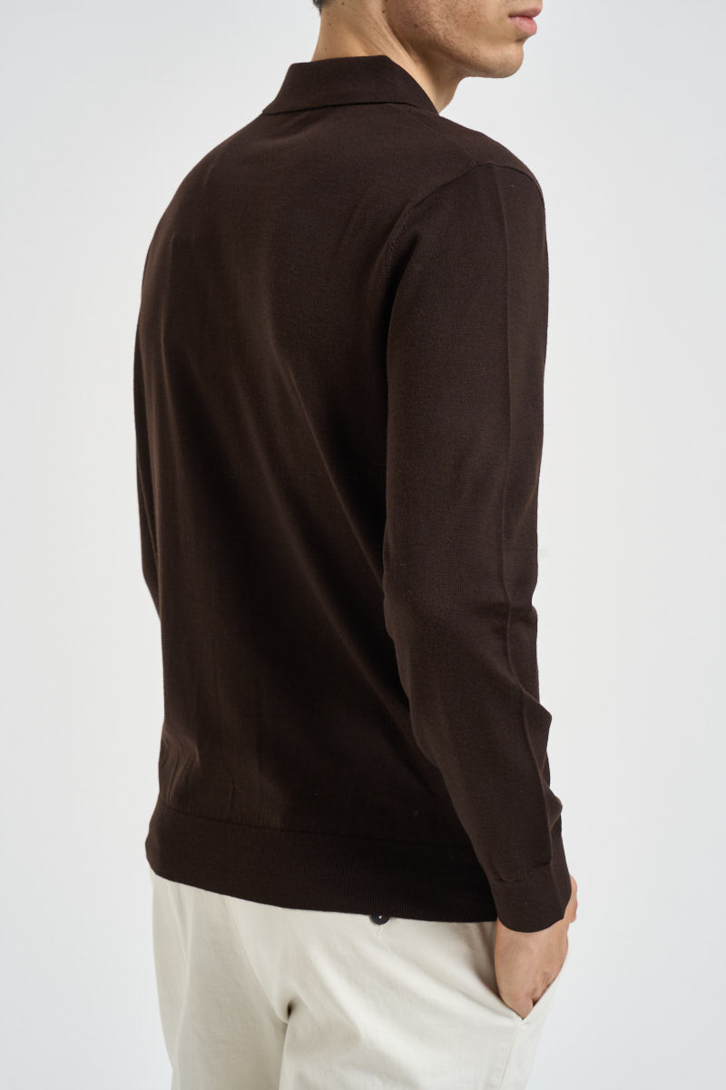 Polo uomo in maglia marrone QF6136 MA27P91106 LIU JO 