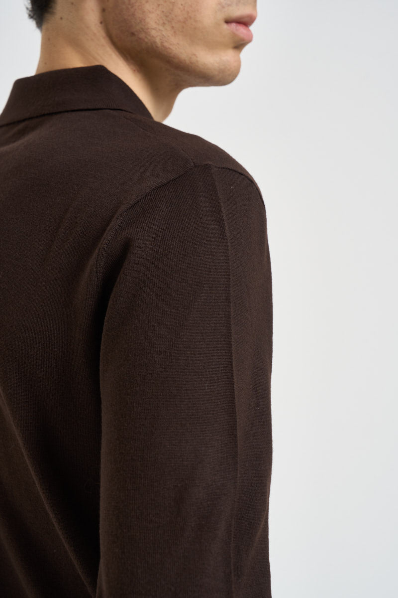 Polo uomo in maglia marrone QF6136 MA27P91106 LIU JO 