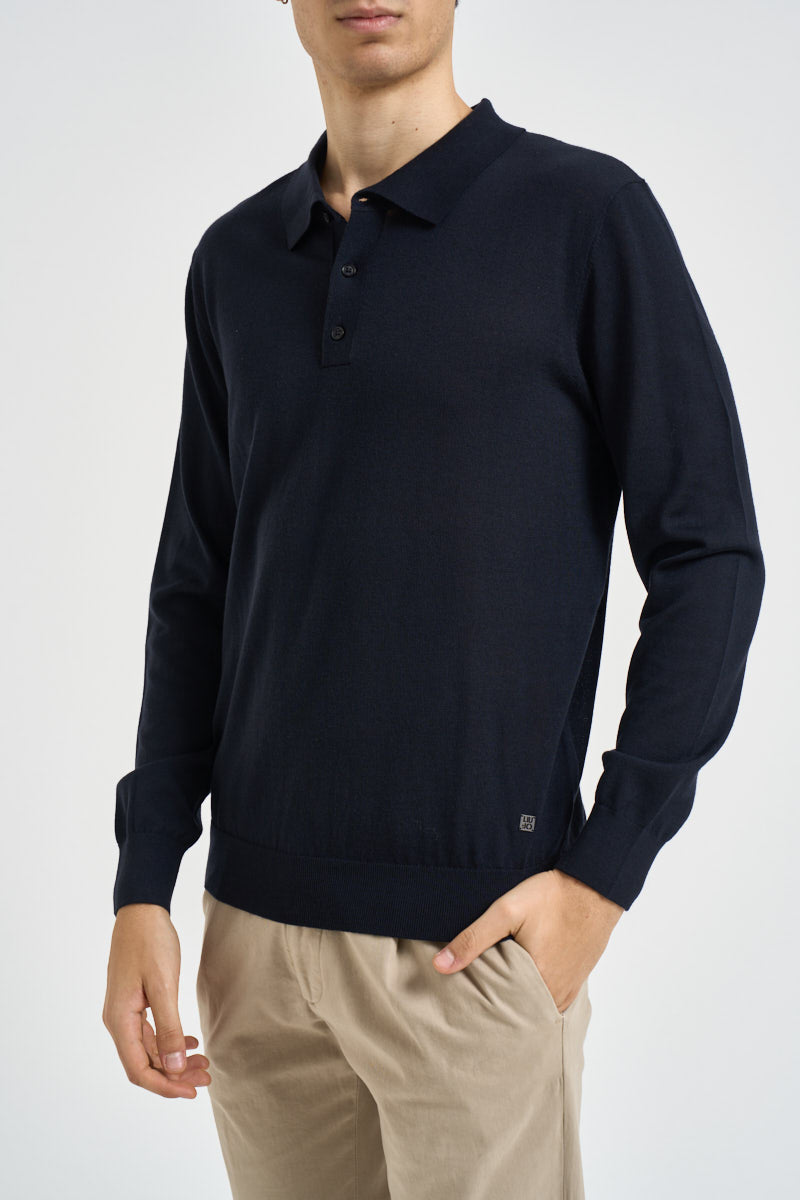 Maglia uomo a polo blu navy QXX136 MA27P94013 LIU JO 