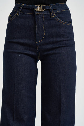 Jeans donna a vita alta blu scuro - 3