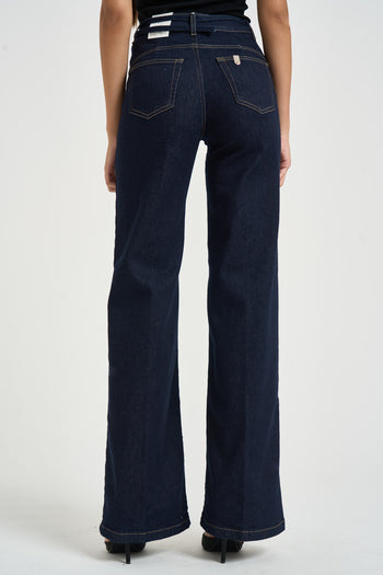Jeans donna a vita alta blu scuro - 4