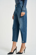 Jeans donna balloon con bottone sul fondo blu UF6130 D029479096 LIU JO 