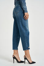 Jeans donna balloon con bottone sul fondo blu UF6130 D029479096 LIU JO 