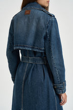 Trench donna lungo in denim blu UF6503 D039879158 LIU JO 