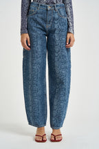 Jeans donna loose Fit animalier blu UF6519 D039779154 LIU JO 