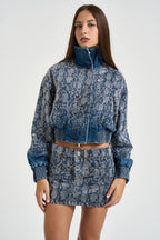Giacchino donna con strass in denim blu UF6521 D485479158 LIU JO 