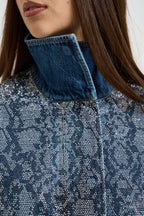 Giacchino donna con strass in denim blu UF6521 D485479158 LIU JO 
