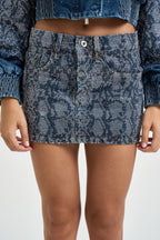 Gonna donna con strass in denim blu UF6523 D485479155 LIU JO 