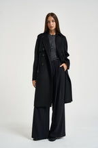 Cappotto donna doppiopetto nero WF6006 T677A22222 LIU JO 