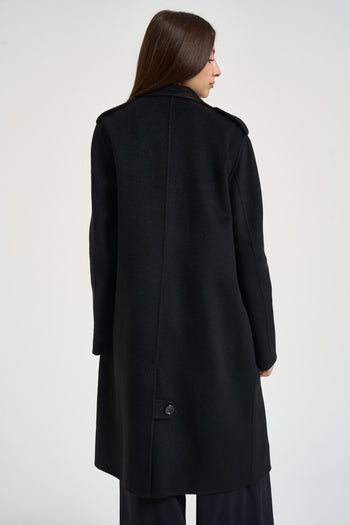Cappotto donna doppiopetto nero - 5