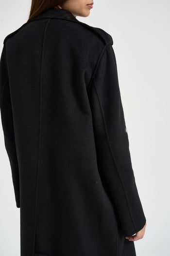 Cappotto donna doppiopetto nero - 6