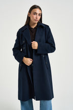 Cappotto donna doppiopetto blu WF6006 T677A93922 LIU JO 