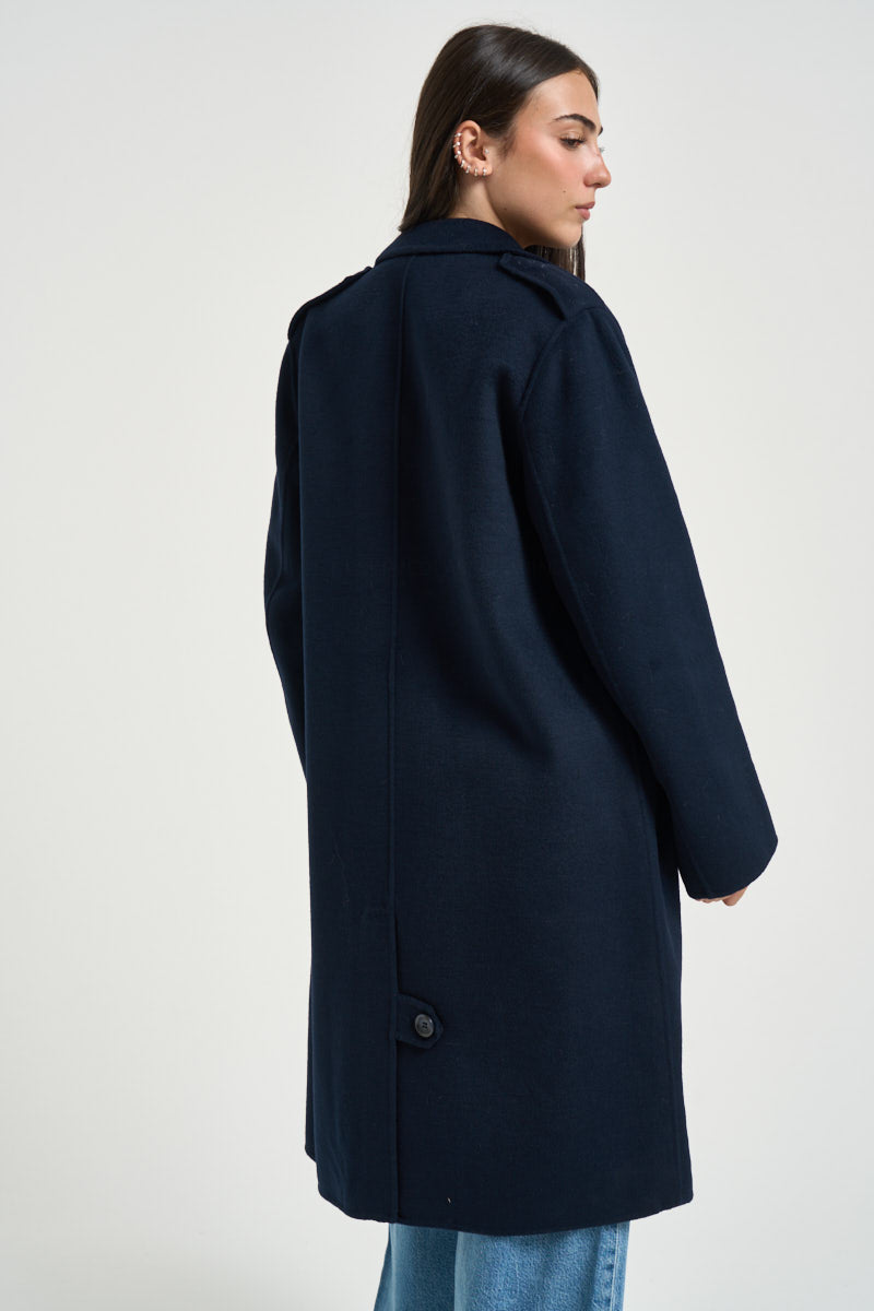 Cappotto donna doppiopetto blu WF6006 T677A93922 LIU JO 