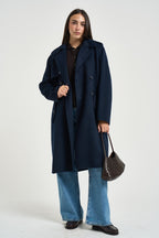 Cappotto donna doppiopetto blu WF6006 T677A93922 LIU JO 