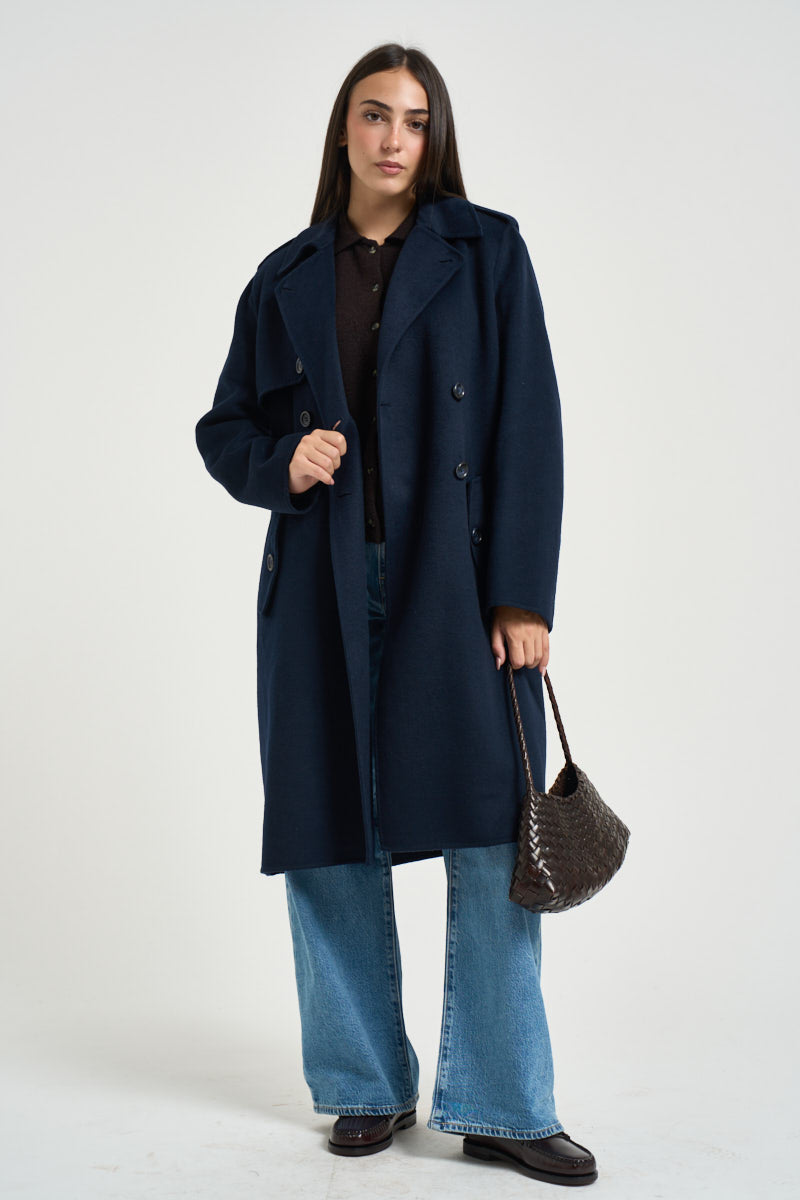 Cappotto donna doppiopetto blu WF6006 T677A93922 LIU JO 