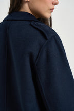 Cappotto donna doppiopetto blu WF6006 T677A93922 LIU JO 