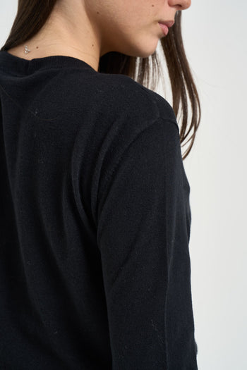 Cardigan donna con pizzo sul fondo nero - 6