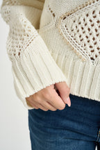 Maglia donna a rombi bianca WF6286 MA37R10701 LIU JO 