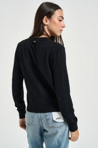 Cardigan donna con bottoni a fantasia nero WF6288 MA16RL9207 LIU JO 
