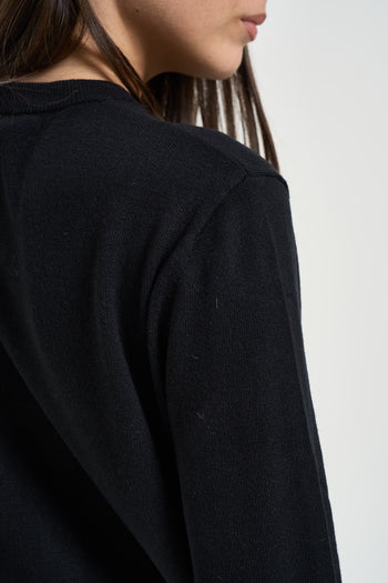 Cardigan donna con bottoni a fantasia nero - 5