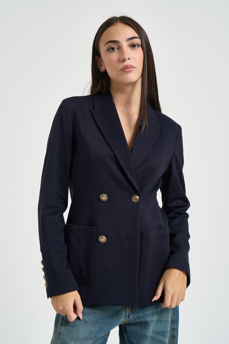 Giacca donna in punto Milano blu scuro WF6366 J397693922 LIU JO 