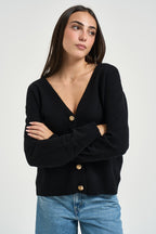 Cardigan donna in pura lana nero WF6417 MS009L9456 LIU JO 