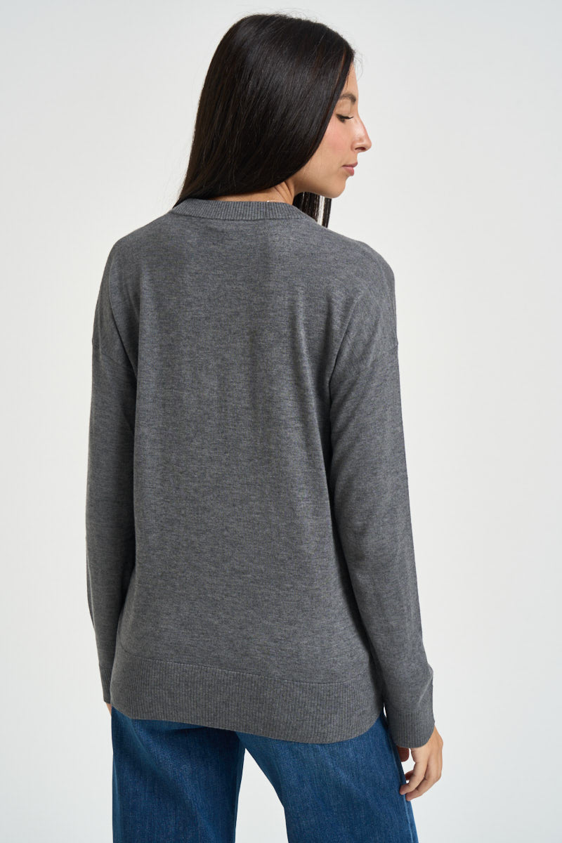 Maglia donna girocollo grigio WF6418 MA16R02050 LIU JO 