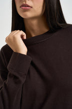 Maglia donna girocollo marrone scuro WF6418 MA16R91106 LIU JO 