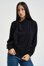 Maglia donna con fiocco nera WF6445 MA16R22222 LIU JO 