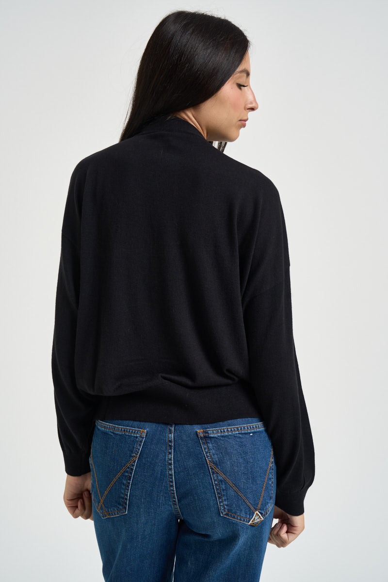 Maglia donna con fiocco nera WF6445 MA16R22222 LIU JO 