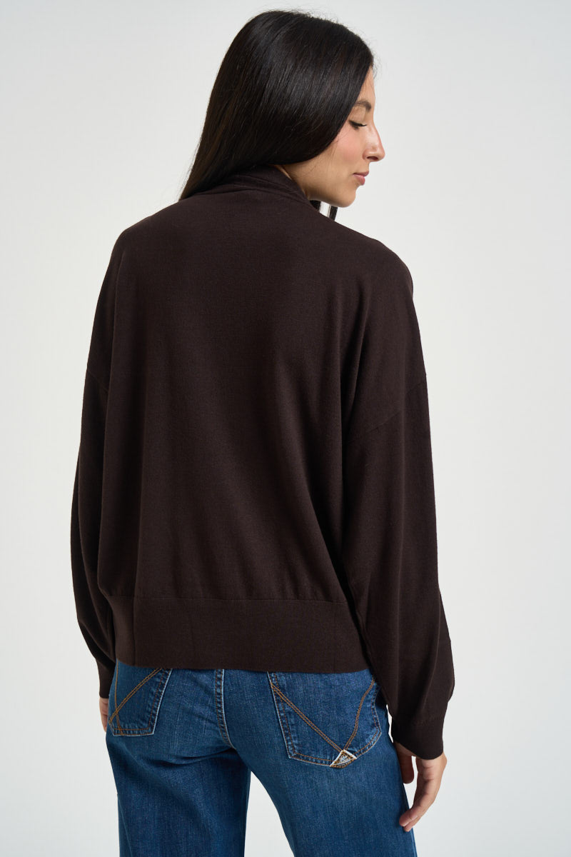 Maglia donna con fiocco marrone WF6445 MA16R91106 LIU JO 